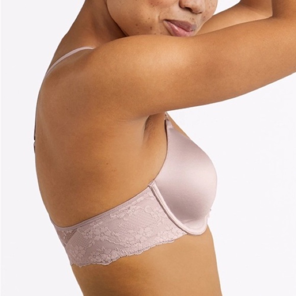 💥 SALE NWT Full Coverage Racerback Bra in Gloss / Mauve - Picture 8 of 9